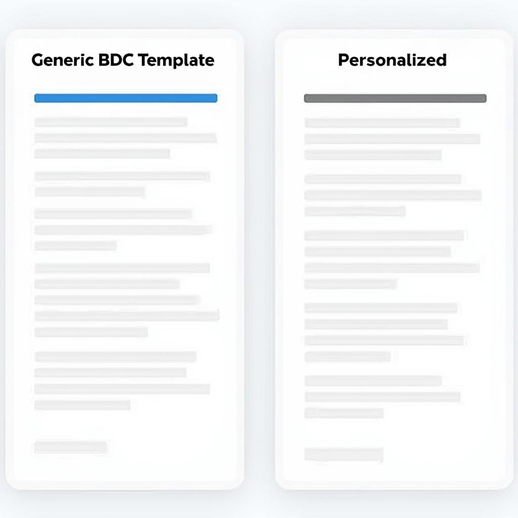 BDC Template Personalization Techniques