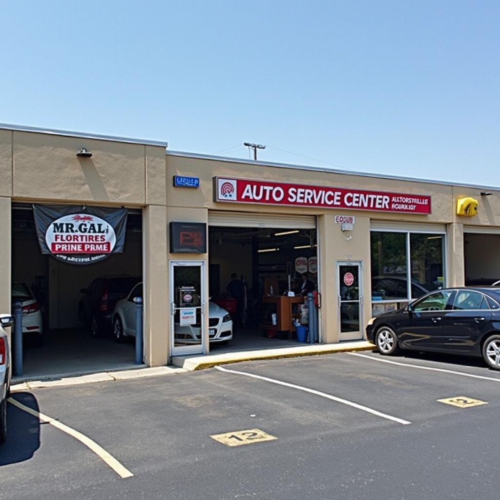 Modern Auto Service Center Exterior