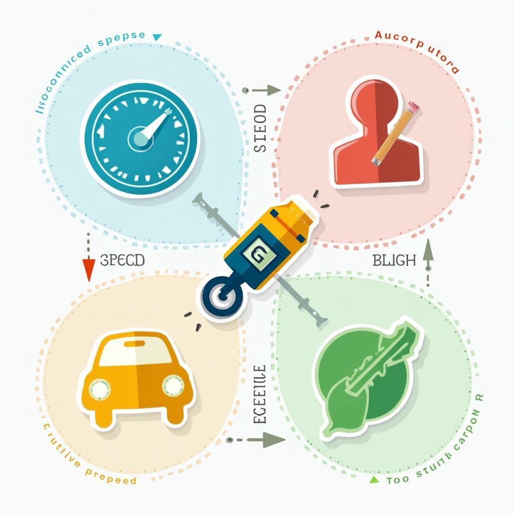  Graphic with icons representing the benefits of using an auto tag service