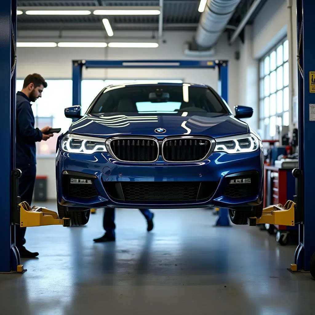 BMW Car Undergoing Maintenance