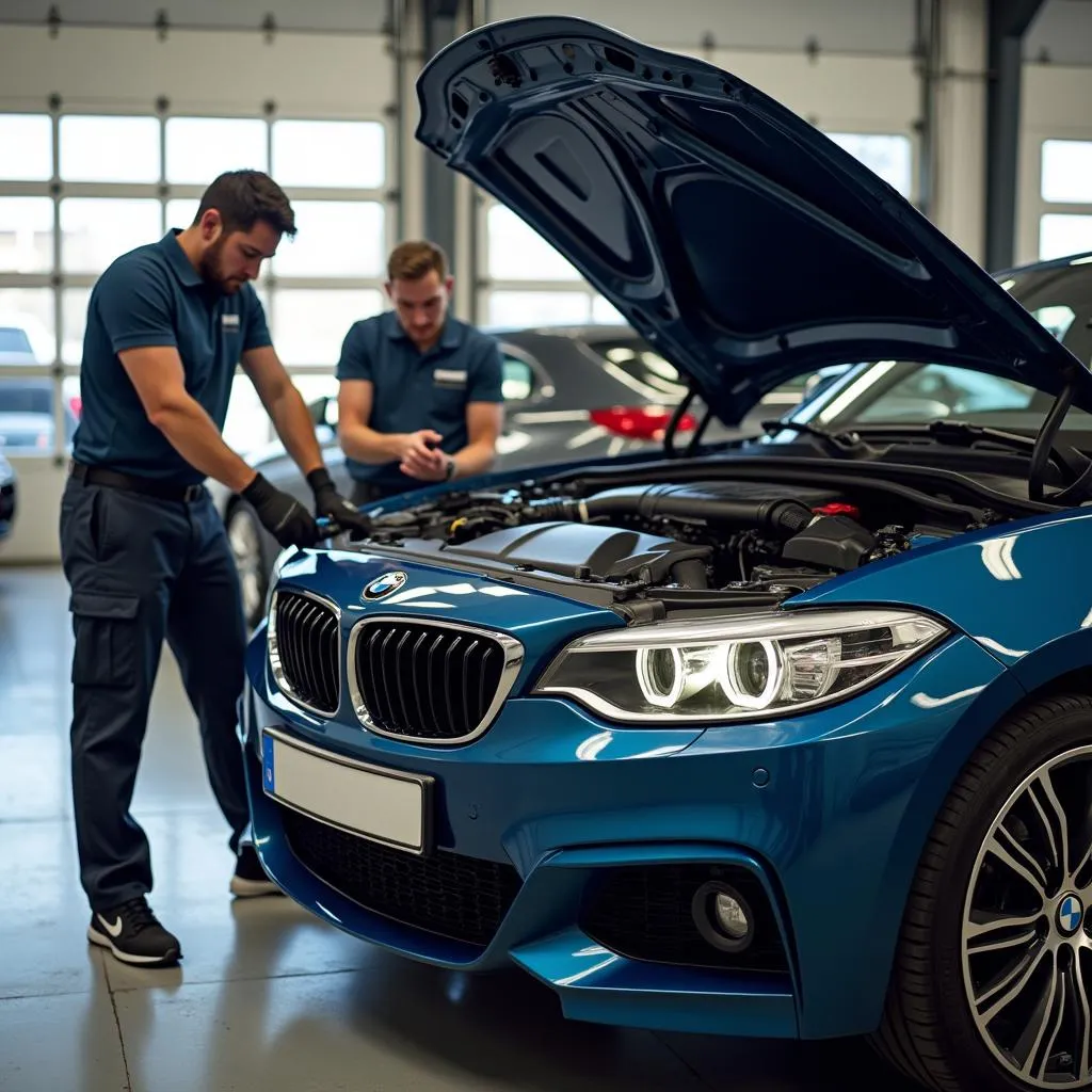 BMW Car Undergoing Maintenance in Raden Inten