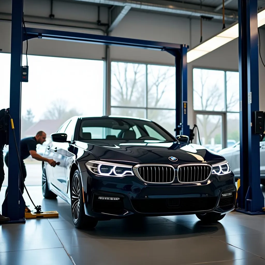 BMW Car Undergoing Routine Maintenance