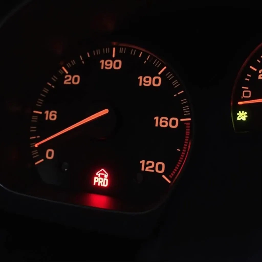 Close-up of BMW Dashboard Warning Lights