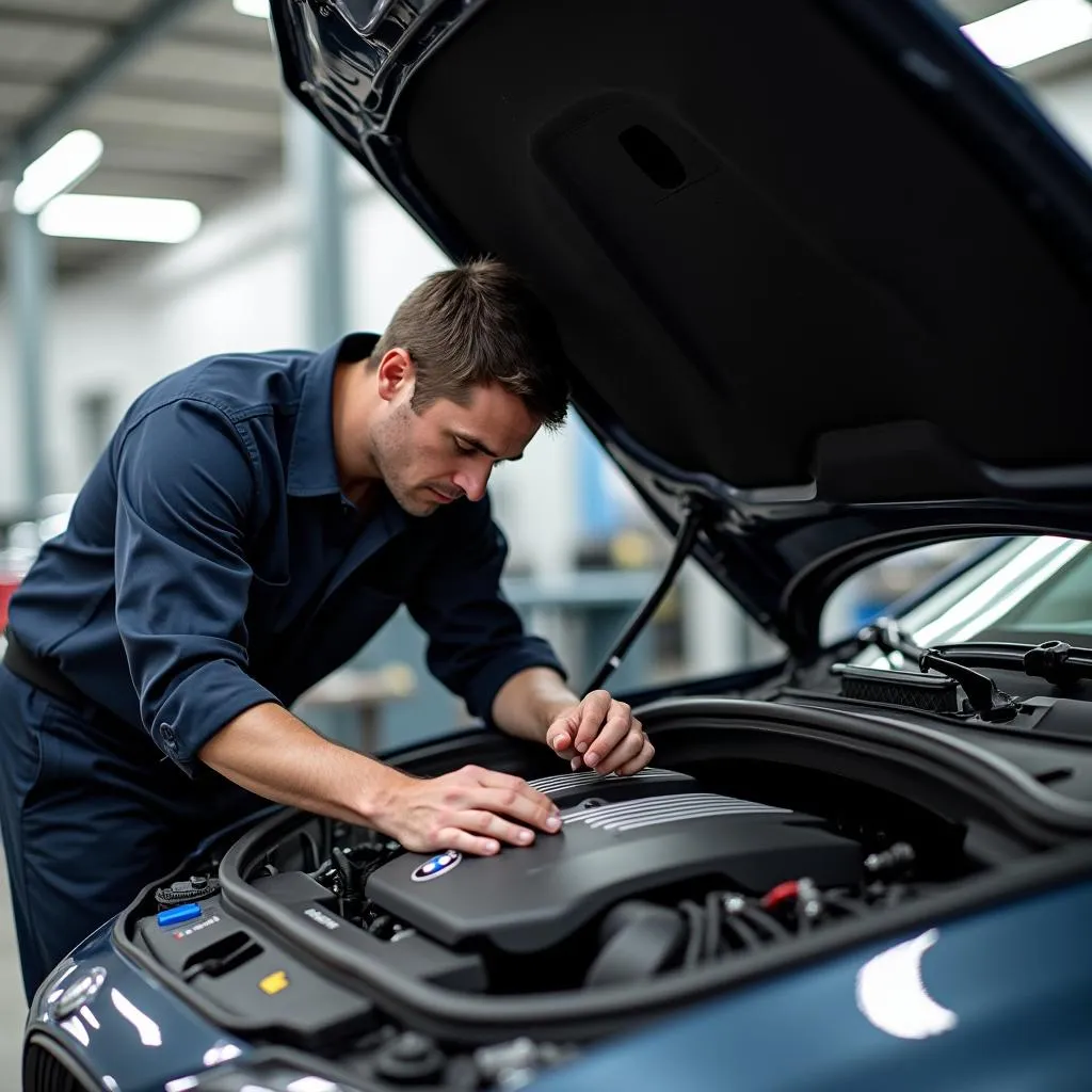 BMW Engine Compartment Inspection