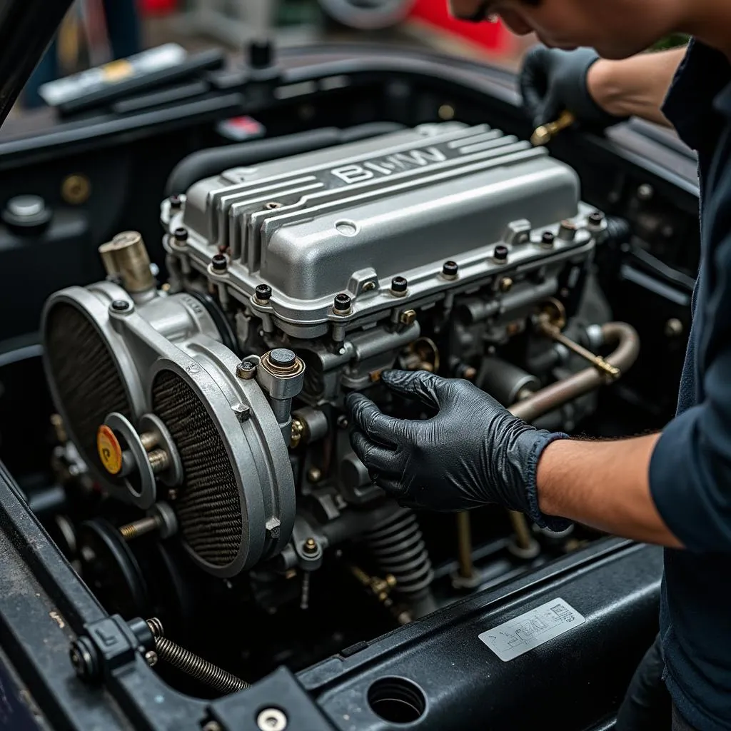 BMW Engine Repair in Progress