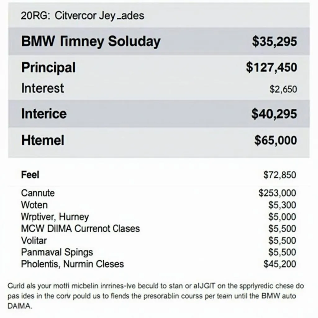 Sample BMW Payoff Quote