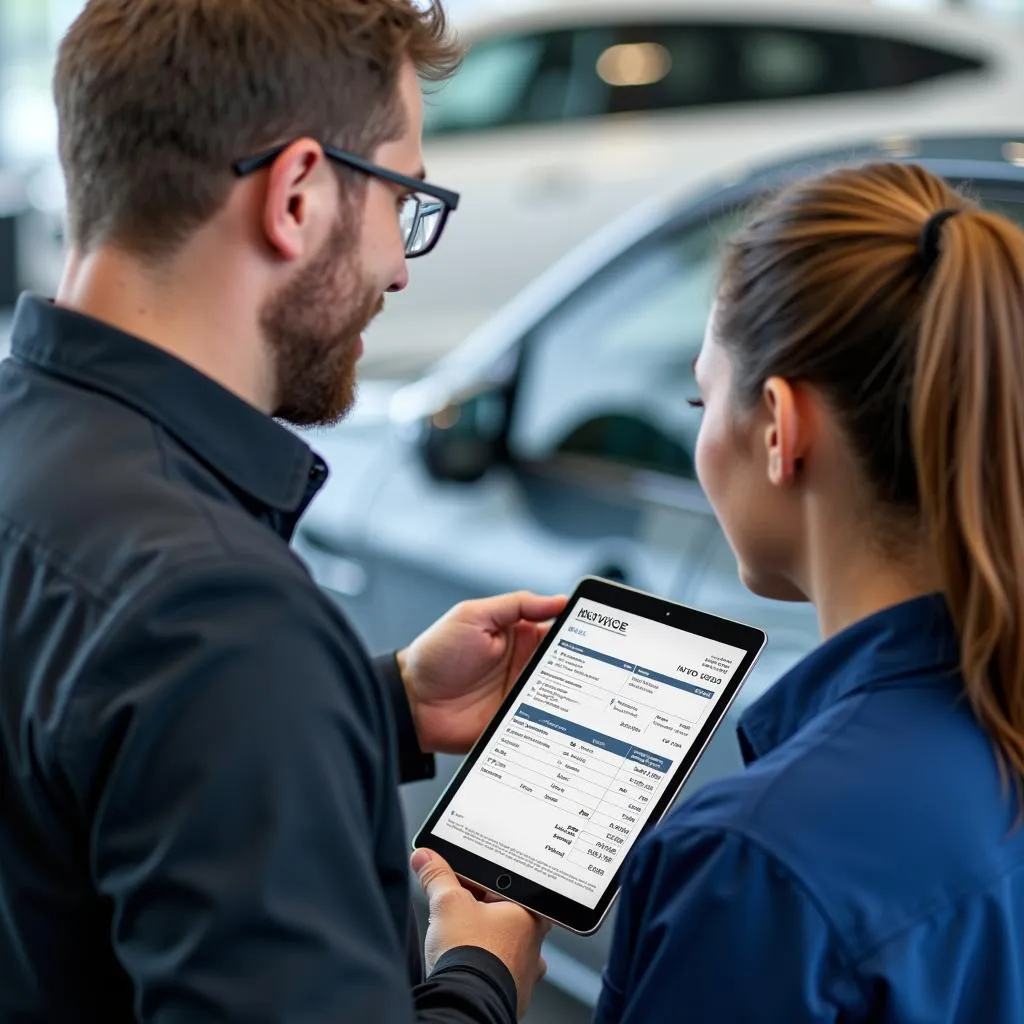 BMW Service Advisor Explaining Invoice