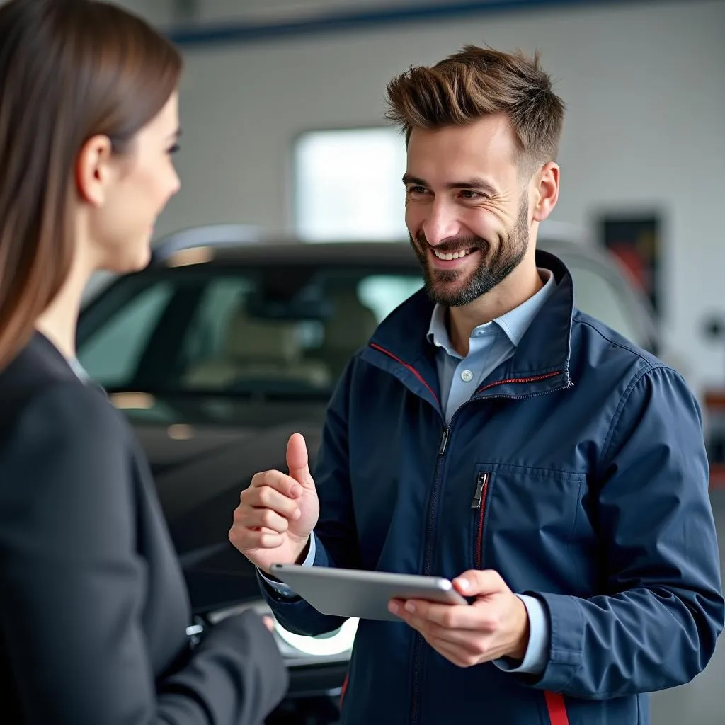 BMW Service Advisor Discussing Repairs