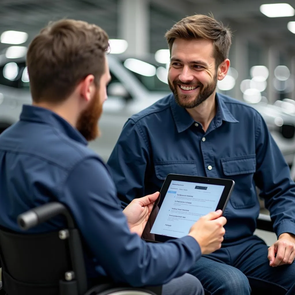 BMW Technician Discussing Repair Options