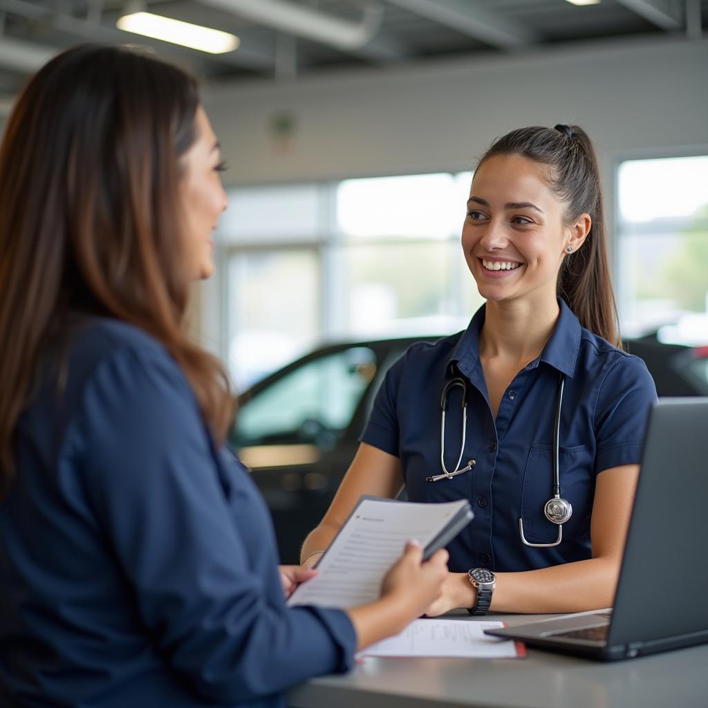 Customer Interaction at Auto Service Center