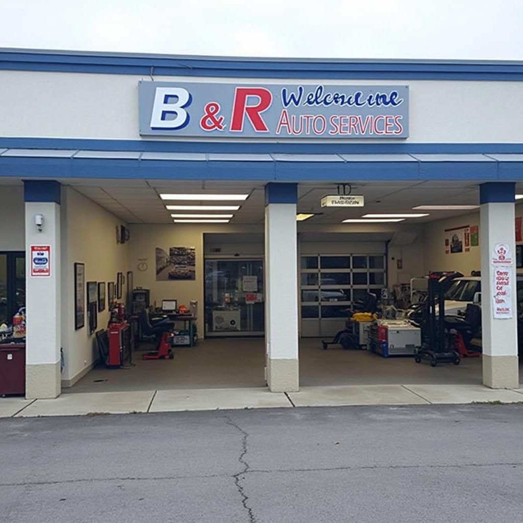 Modern and inviting auto service shop front