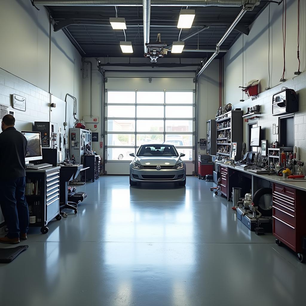 Modern and well-equipped auto service shop