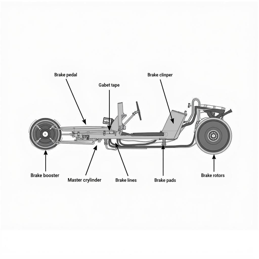 Car brake system components diagram