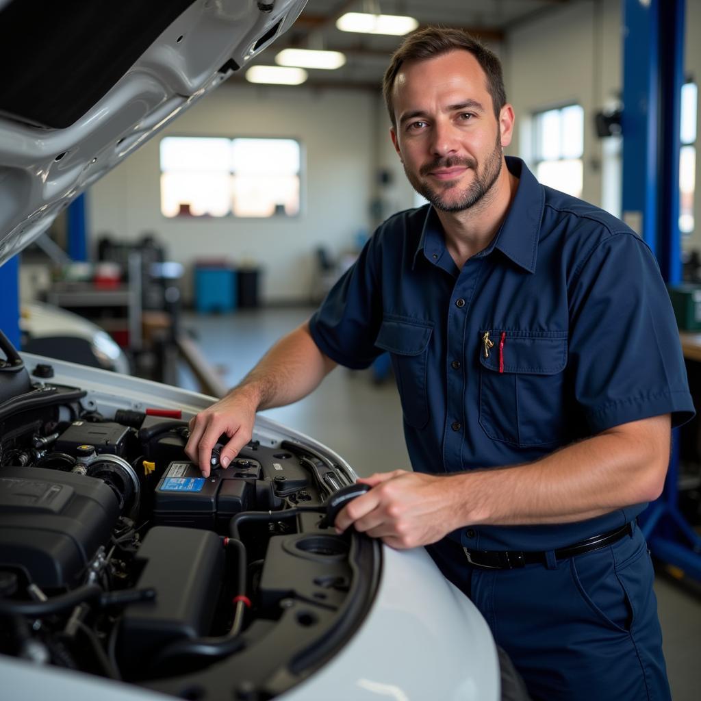 ASE Certified Technician Working on a Car in Branchburg, NJ