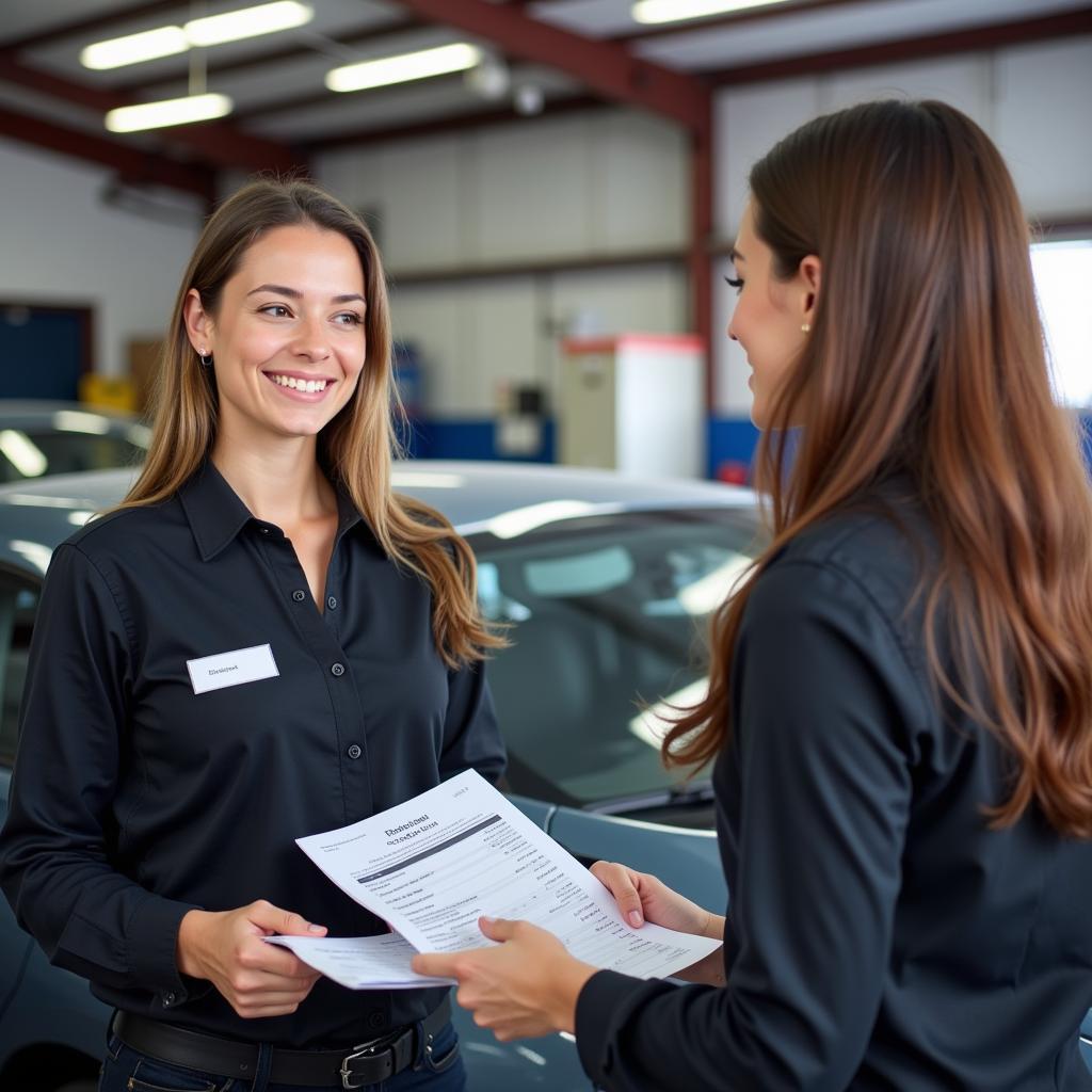 Customer service at a collision repair shop in Brooklyn, NY