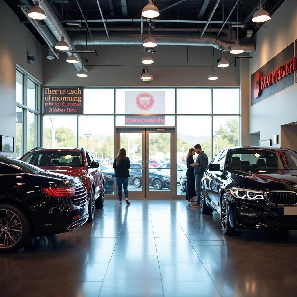 Spacious and inviting car showroom