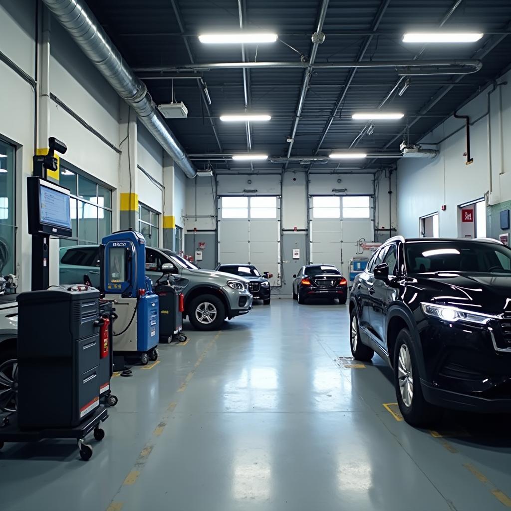 Modern auto service garage in Bruins