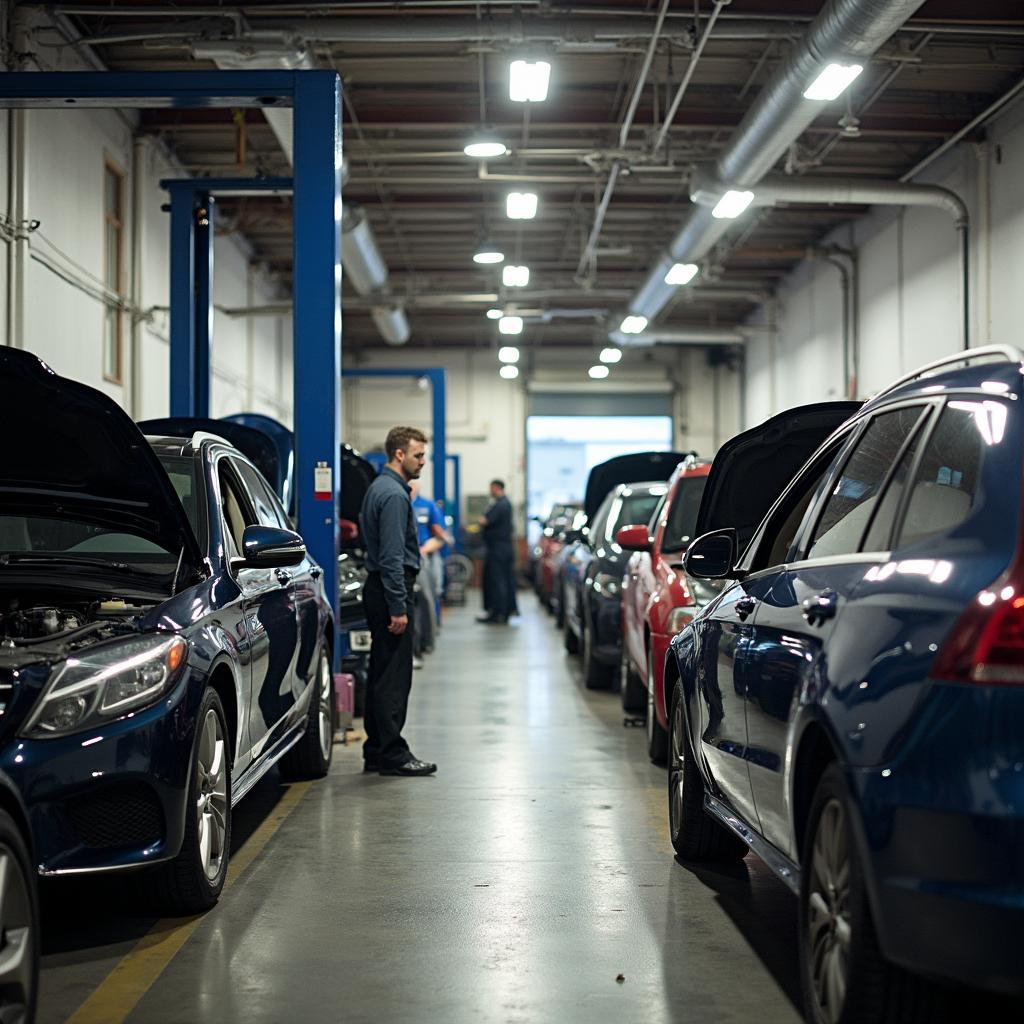 Busy auto repair shop in Buffalo