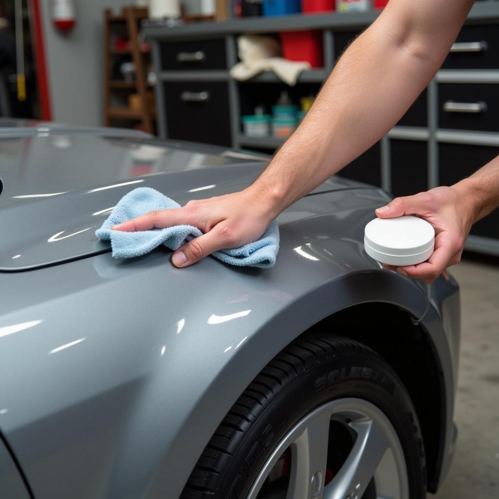 Buffing Scratched Car Plastic