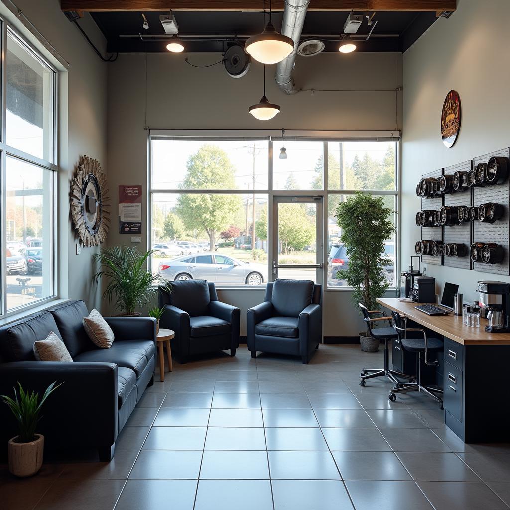 Modern and clean interior of a Burnaby auto repair shop