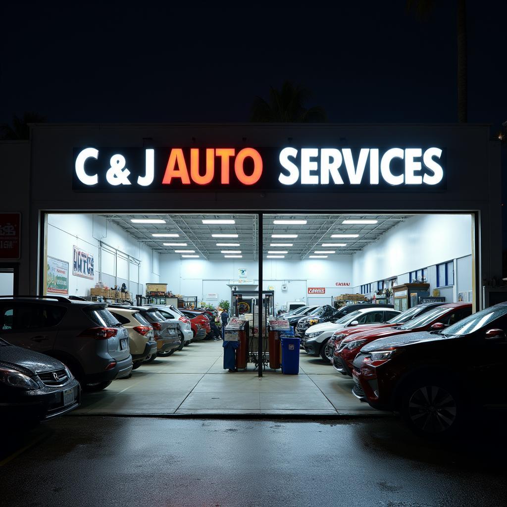 Modern and inviting auto service shop front