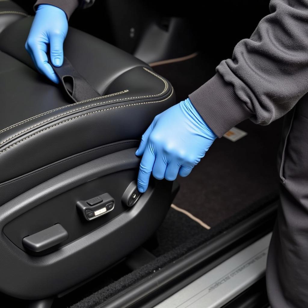 Inspecting Seatbelt in a Cadillac CTS