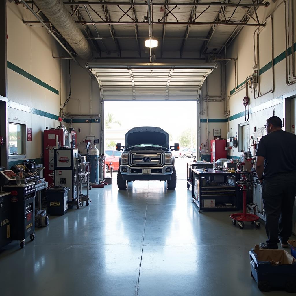 Calderon's Tire Auto Services Service Bay