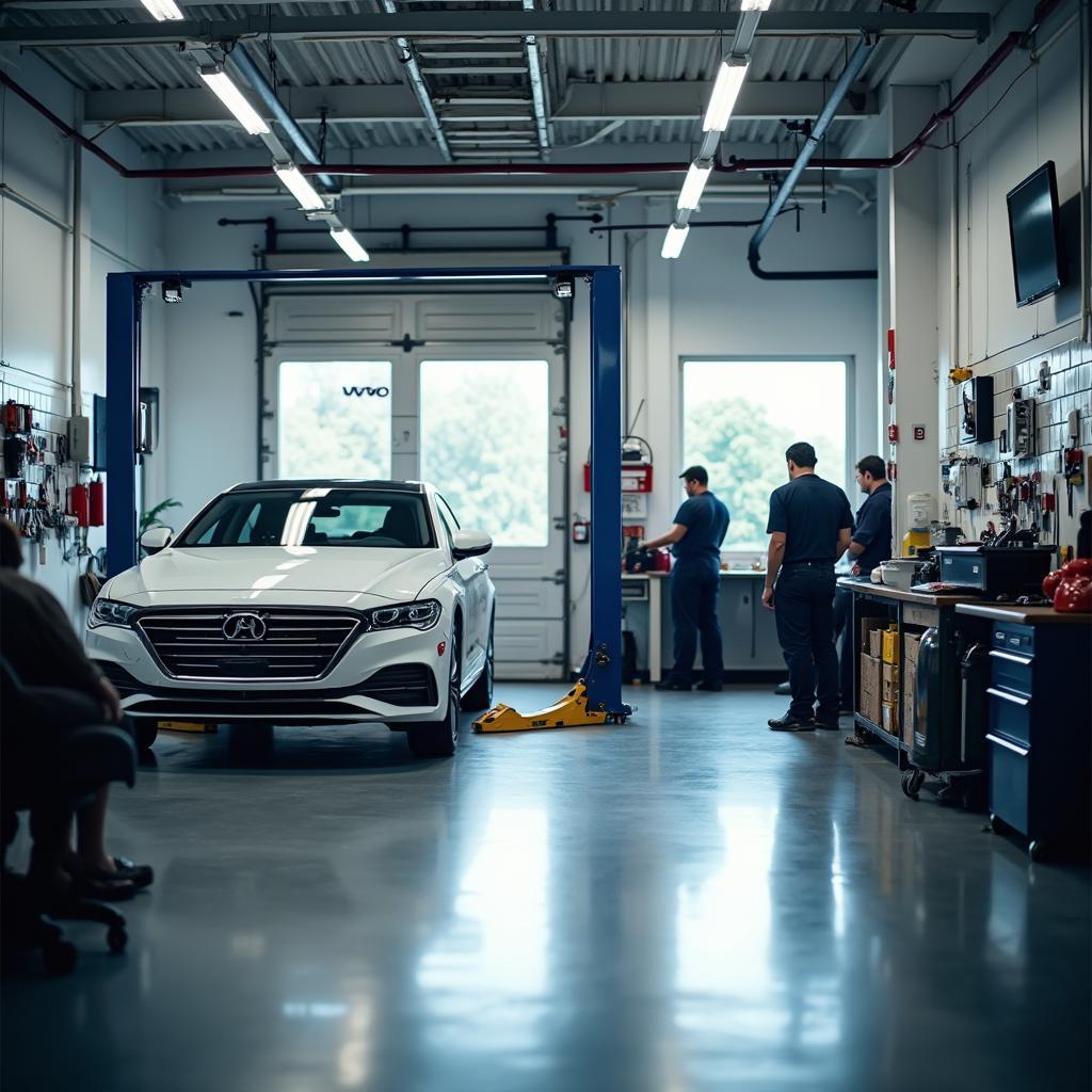 Modern auto repair shop in California