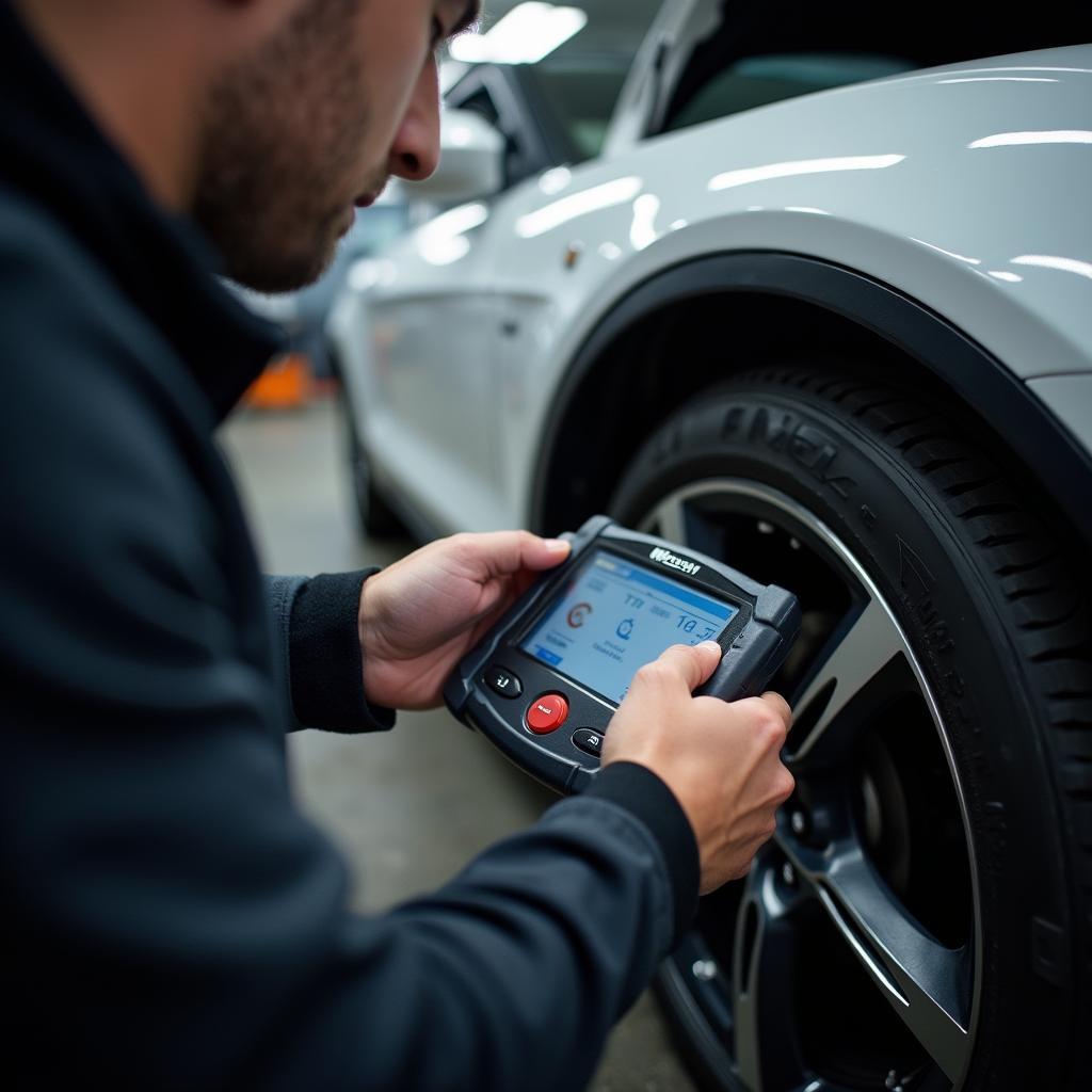 Mechanic in Campbell River using advanced diagnostic equipment