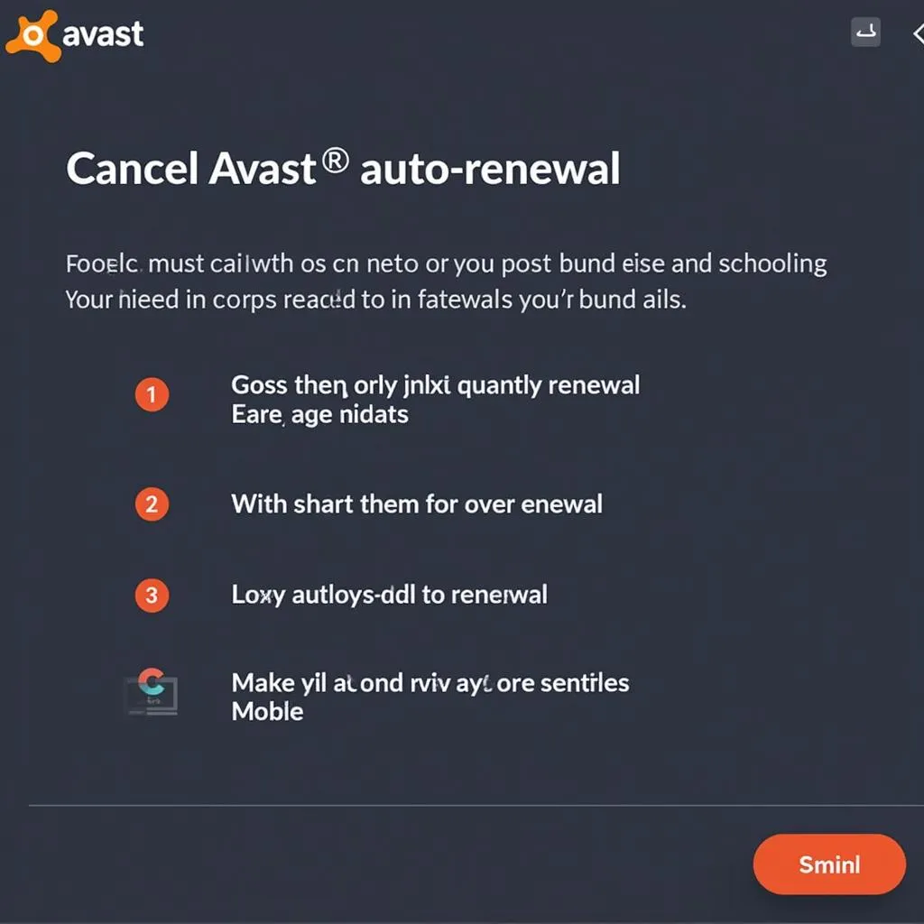 Canceling Avast auto-renewal online