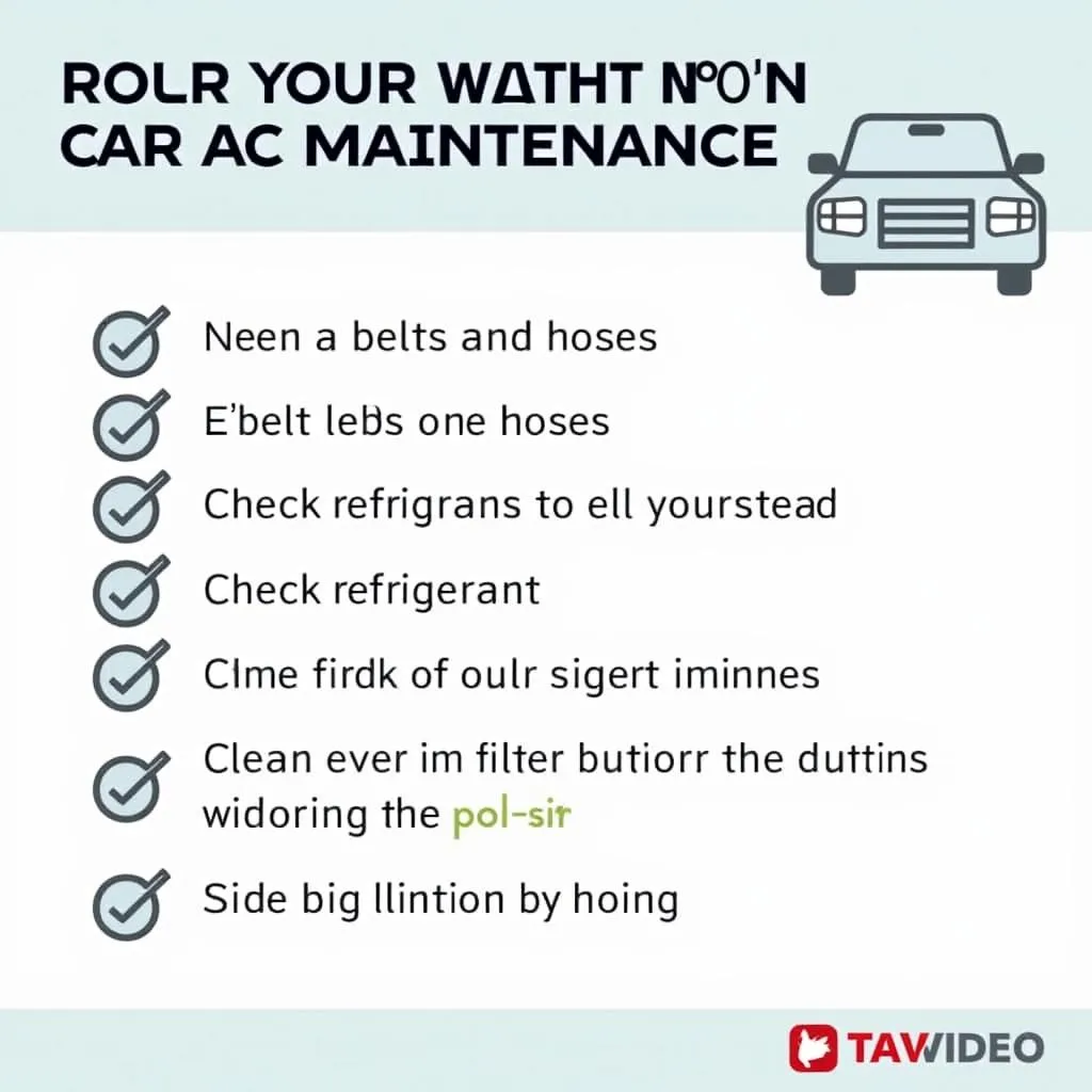 Car AC maintenance checklist