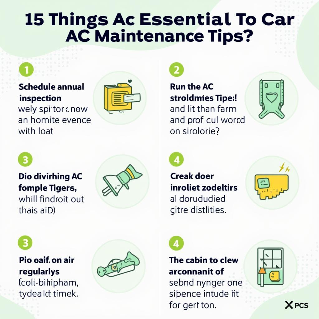 Infographic with car AC maintenance tips