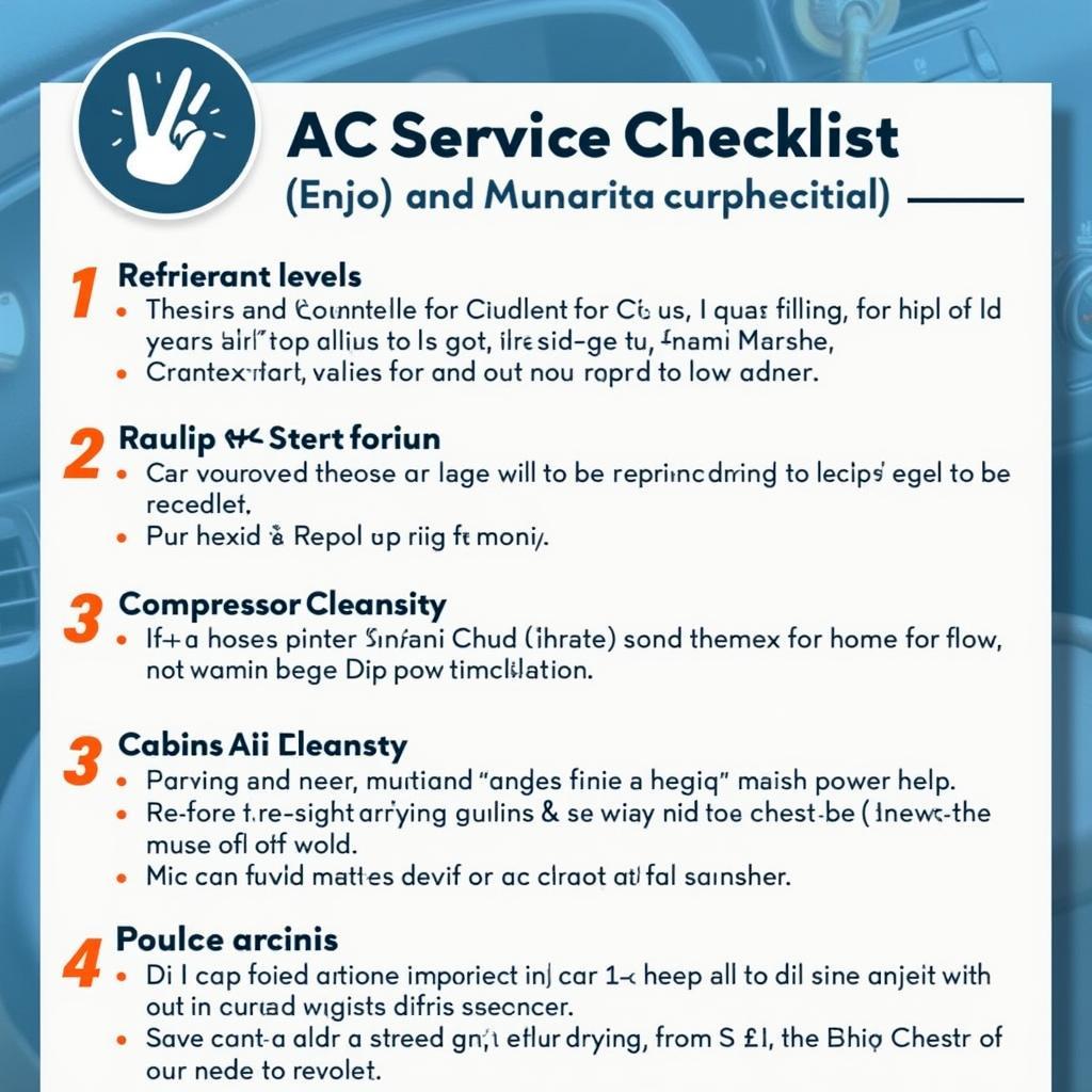 Car AC Service Checklist