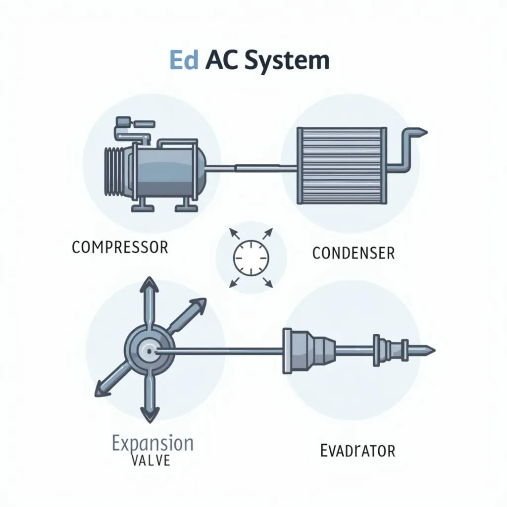 Car AC system components diagram