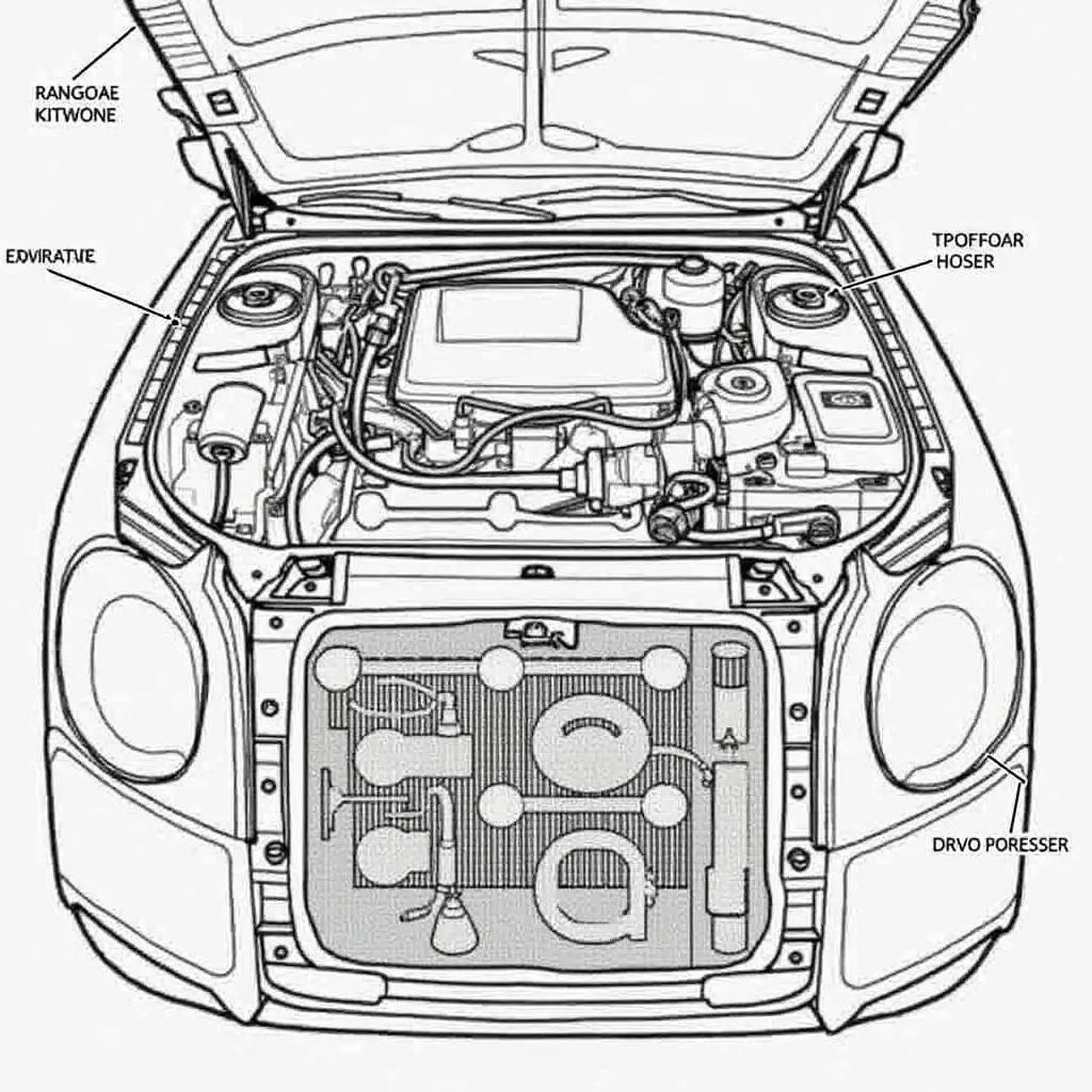 Car AC system components diagram