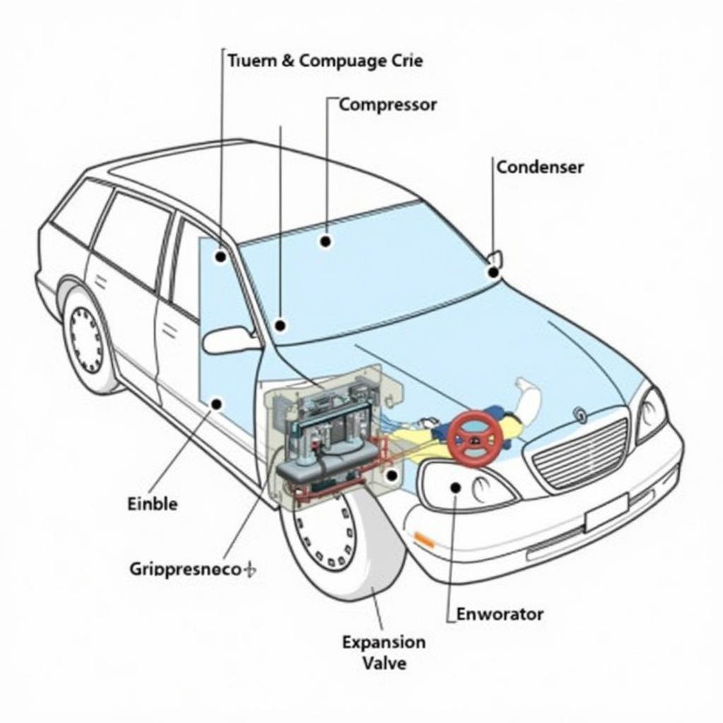 Diagram of a Typical Car AC System