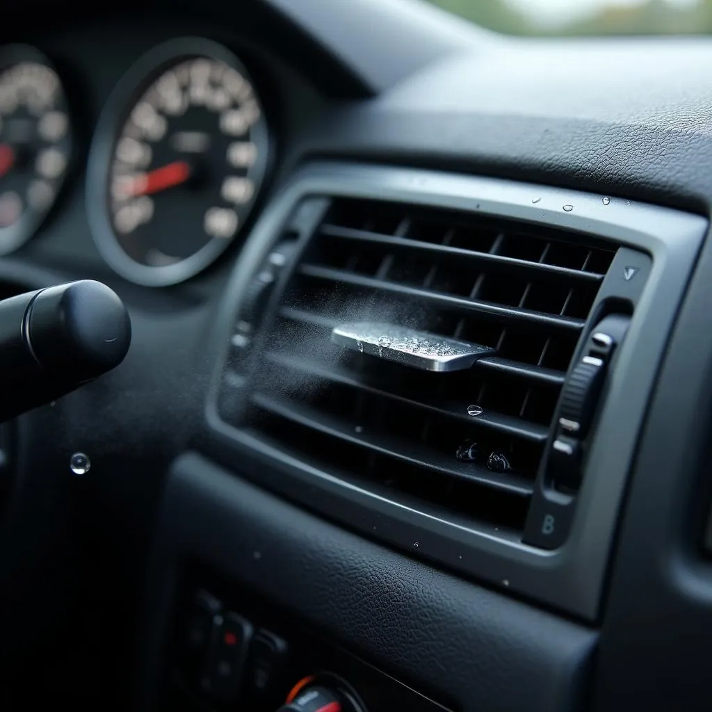 Car AC vent blowing cold air