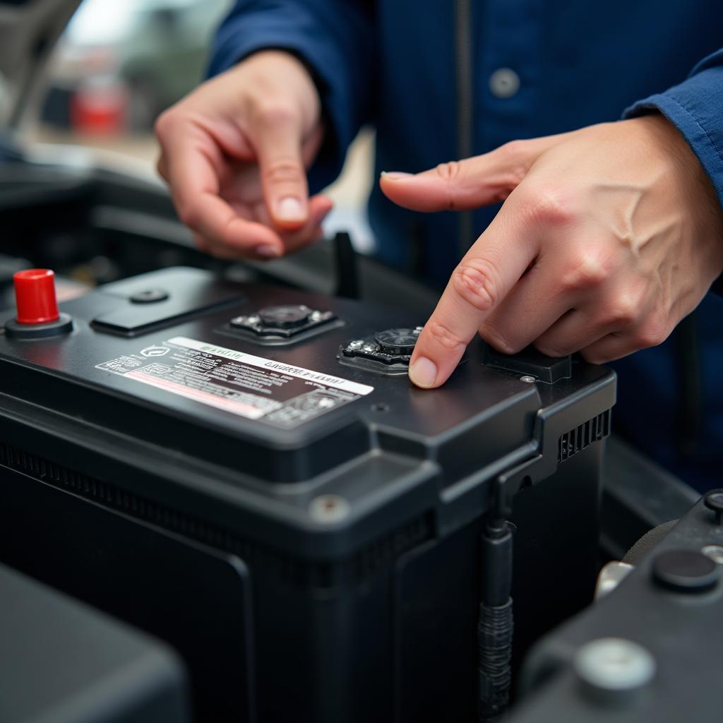 Technician Installing New Car Battery