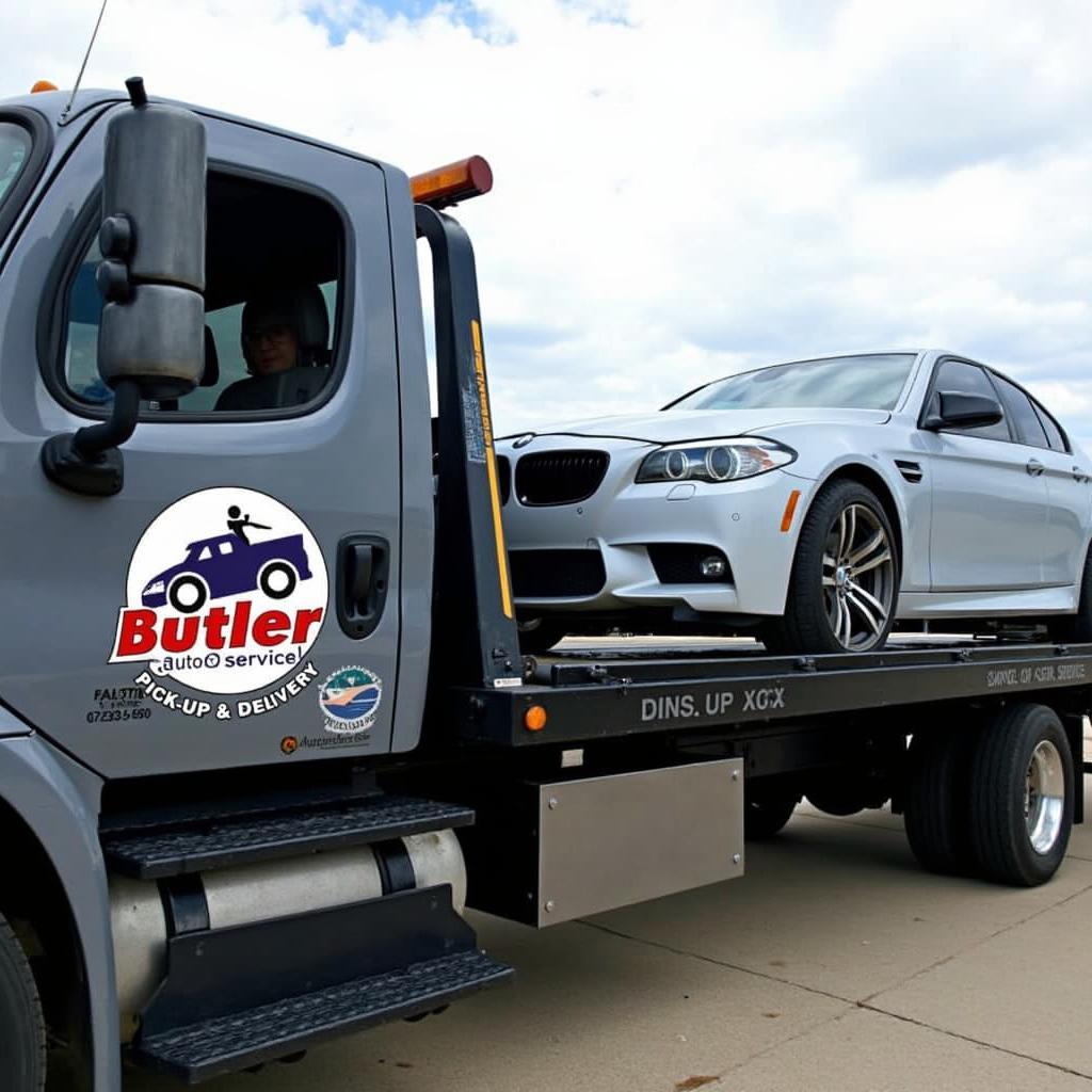 Car Being Picked Up for Service