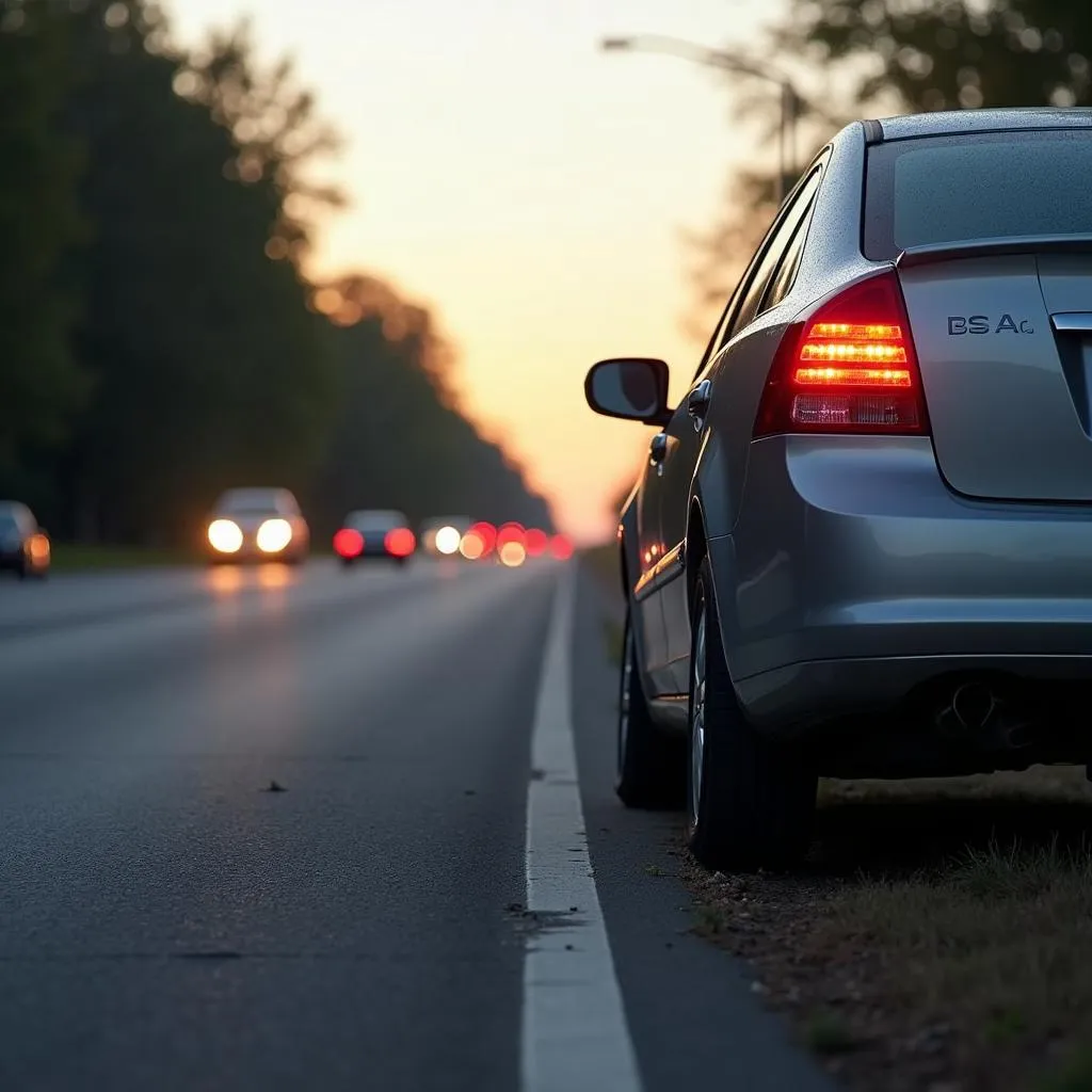 Car Broken Down on Roadside