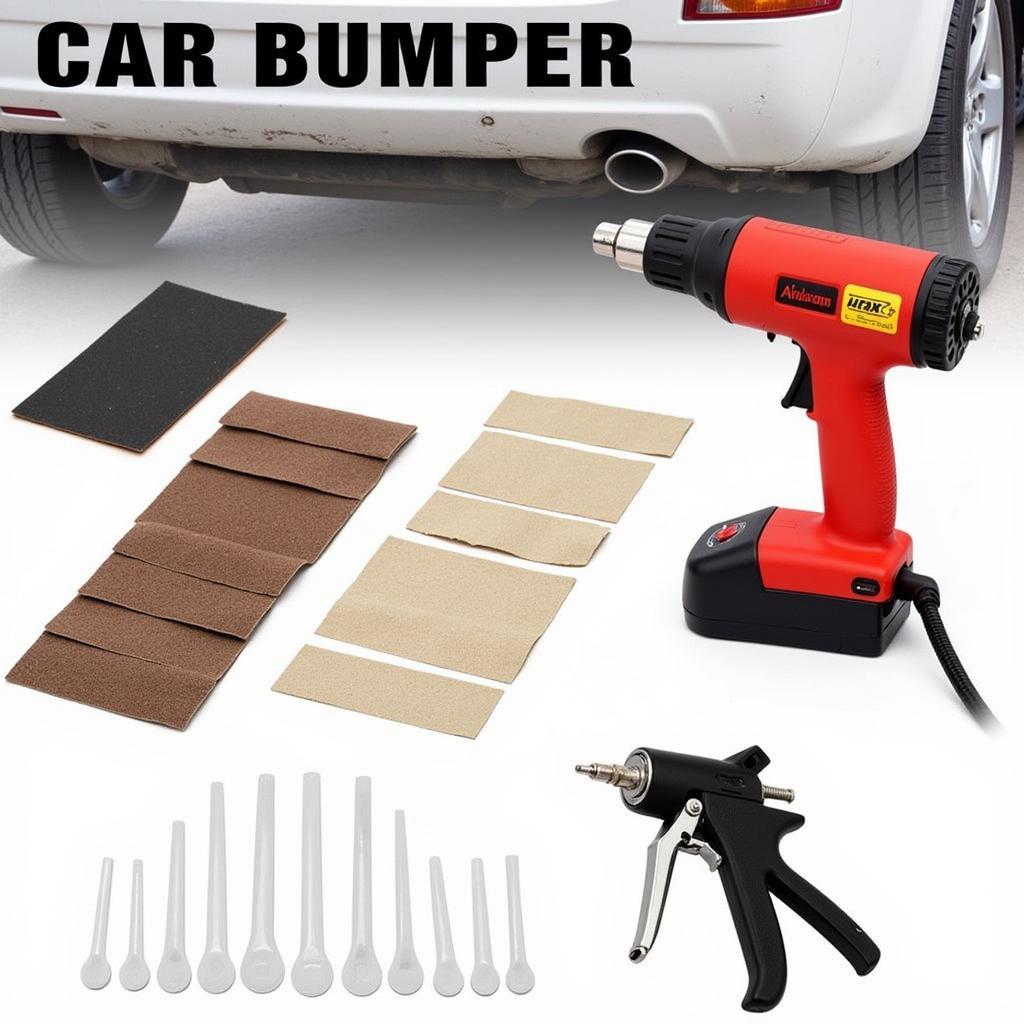 Essential Tools for Car Bumper Repair: Heat Gun, Sandpaper, Spreaders, and Spray Gun