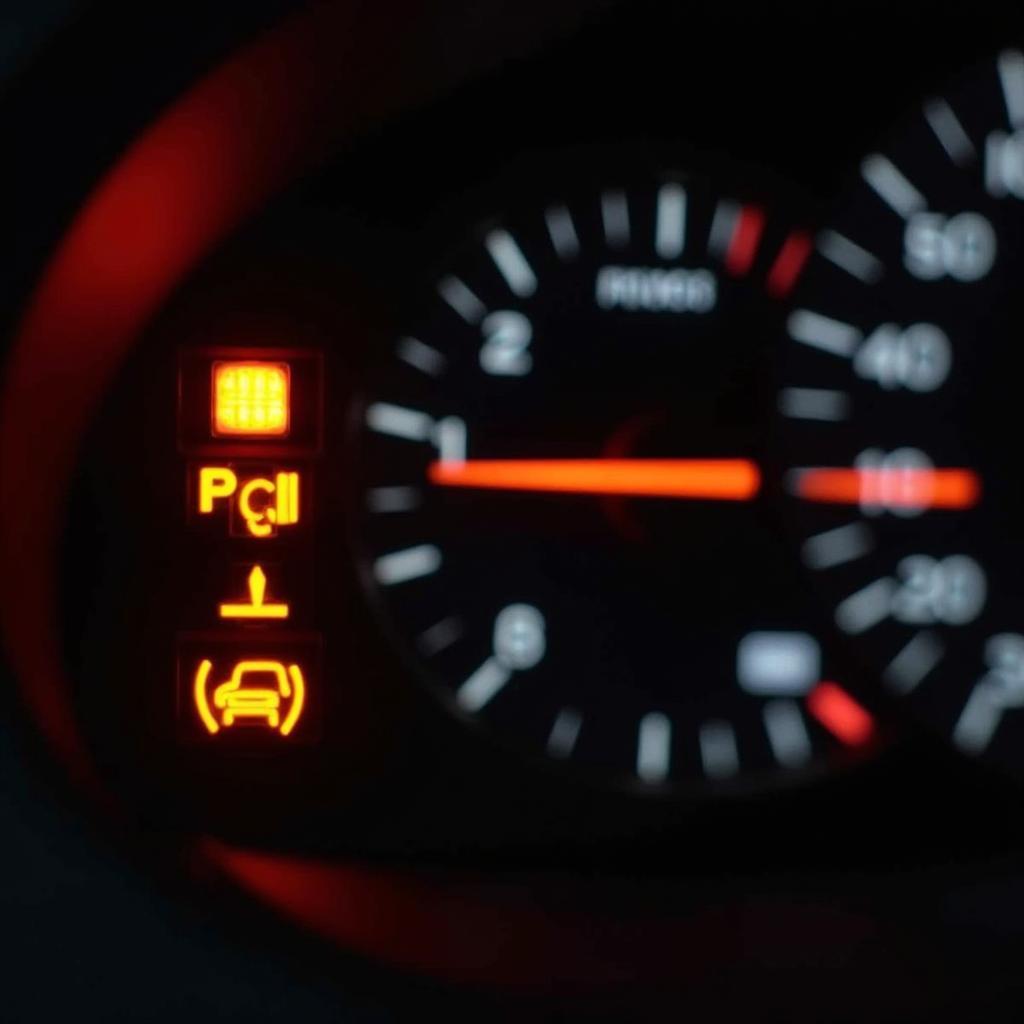 Car dashboard warning lights