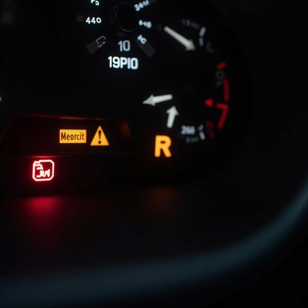 Car Dashboard with Warning Lights