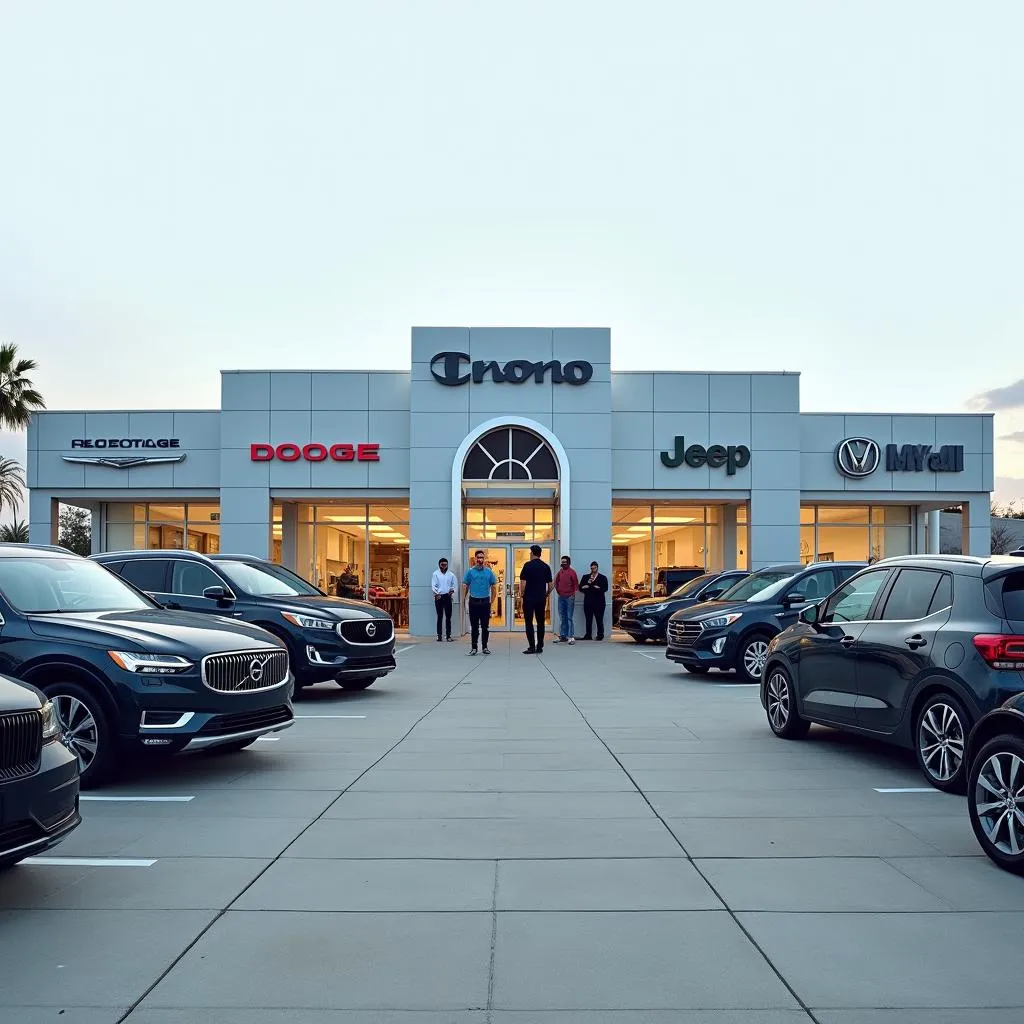 Modern car dealership exterior