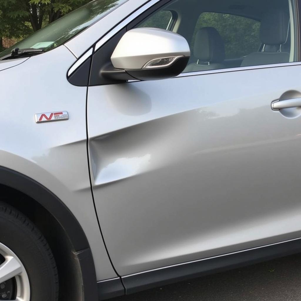 Car Dent Affecting Door Alignment