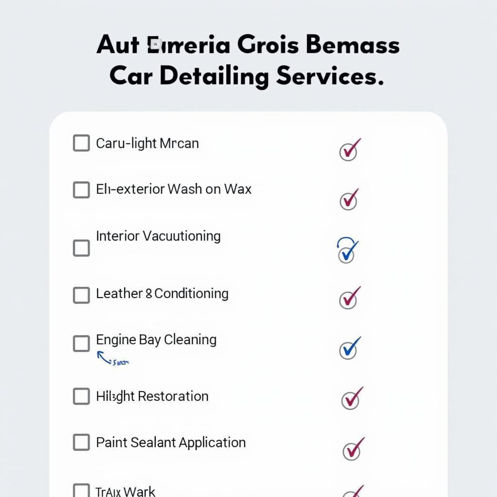 Car Detailing Services Checklist