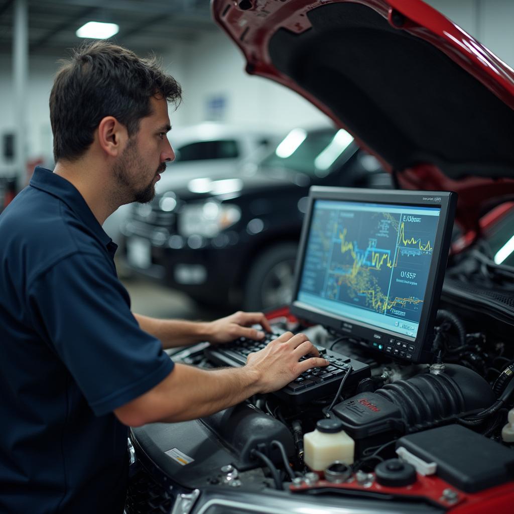 Advanced Car Diagnostic Equipment in a Honolulu Auto Shop