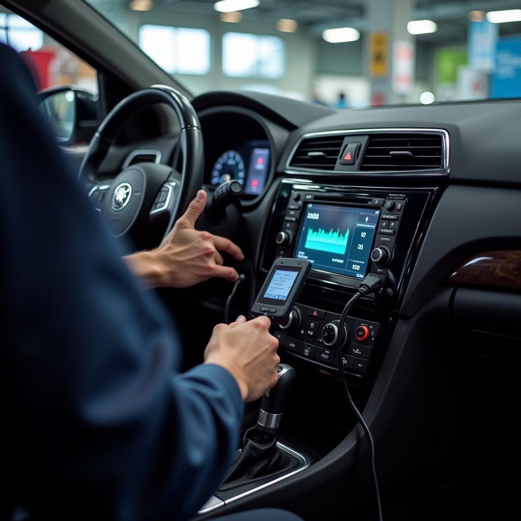 Modern Car Diagnostic Equipment in a Singapore Workshop