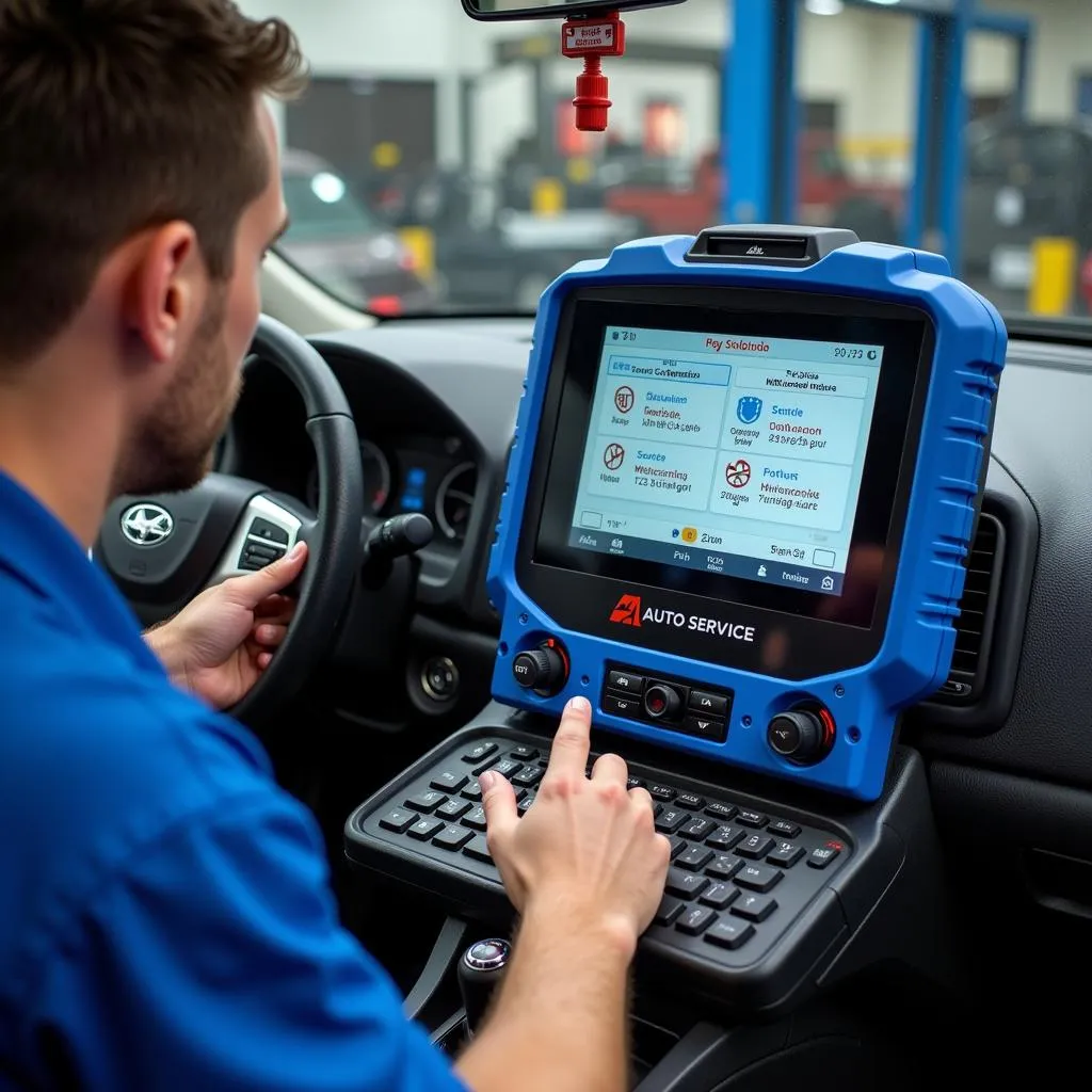 Car diagnostic equipment at A Plus Auto Service