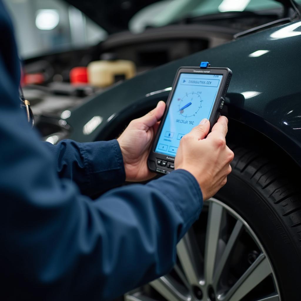 Car diagnostic equipment in a Lake County auto shop